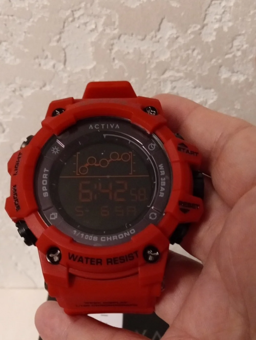 Activa Red Digital Sports Watch with Bold Silicone Strap